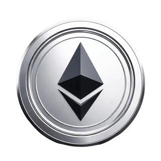 Elemento gráfico suspendido con la moneda Ethereum (ETH)